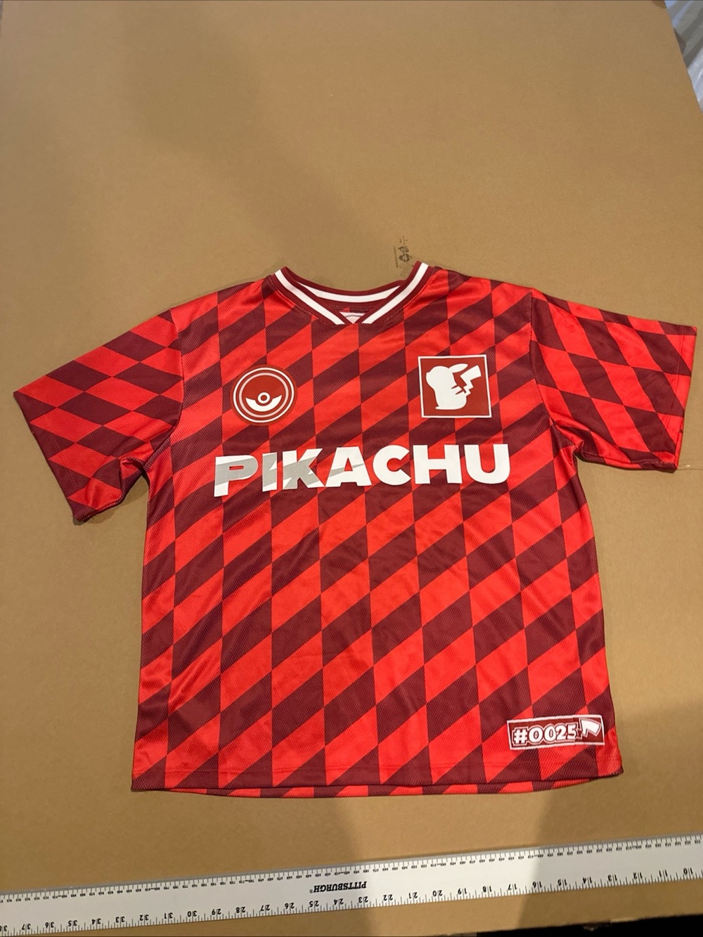 Pokemon Red & Dark Red Pikachu Soccer Jersey
